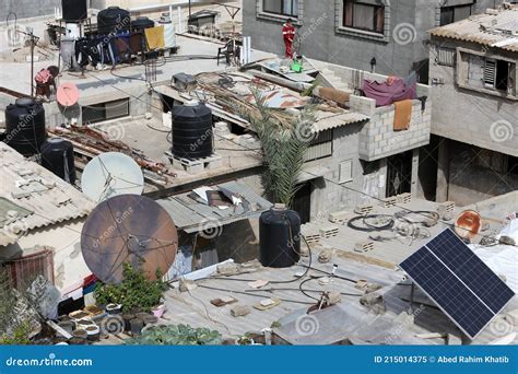 Palestinian Girl Stands on the Roof of Their House in the Khan Yunis ...