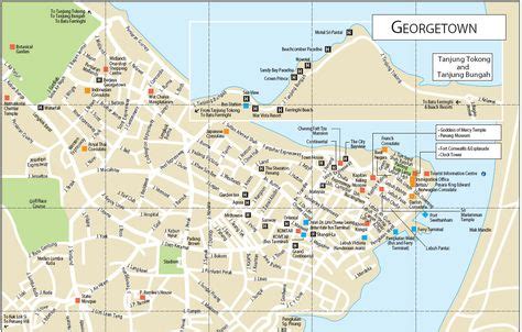 Georgetown Map, Penang, Malaysia | Penang island, Penang, Georgetown map