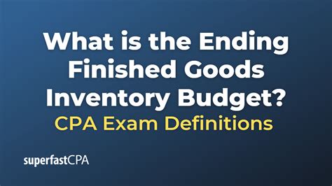 What is the Ending Finished Goods Inventory Budget?