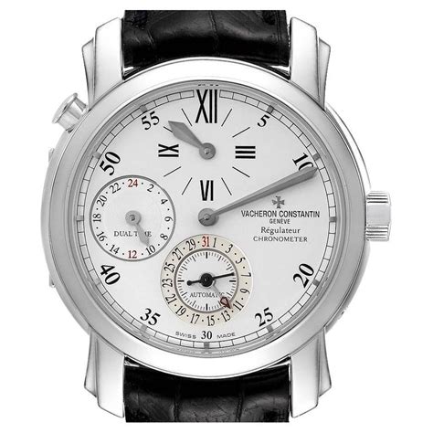 Vacheron Constantin Malte Dual Time Regulator White Gold Mens Watch ...