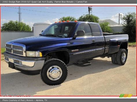 2002 Dodge Ram 3500 SLT Quad Cab 4x4 Dually in Patriot Blue Metallic Photo No. 33153337 ...