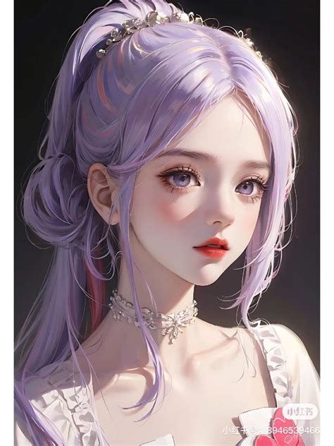 Pink Purple Hair, Pink Hair Anime, Digital Art Anime, Digital Art Girl, Beautiful Fantasy Art ...