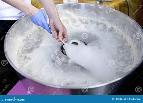 Candy Floss Machine- Making Candy Floss Stock Photo - Image of sugar, spin: 149280466