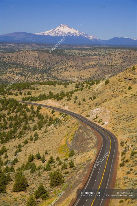 Road With Mount Hood — during, trees - Stock Photo | #164930388