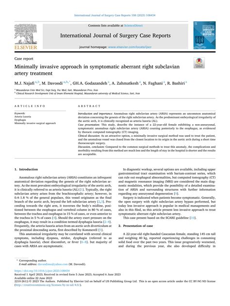 (PDF) Minimally invasive approach in symptomatic aberrant right ...