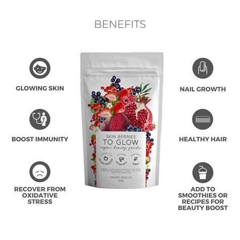 Skin Berries To Glow - Supplements for Skin, Hair & Nails - Unique Muscle