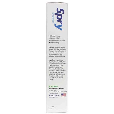 Spry Xylitol Toothpaste Fluoride Free, Xlear