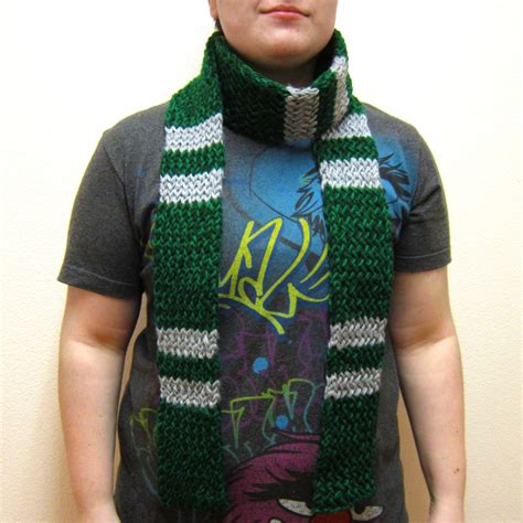 Harry Potter inspired knitted Slytherin green & silver Scarf on Storenvy