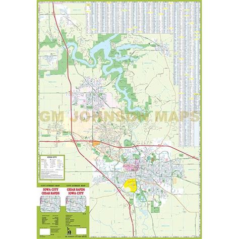 Cedar Rapids / Iowa City, Iowa Street Map - GM Johnson Maps