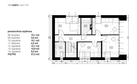 rzut piętra domu jednorodzinnego - RESE Architekci biuro projektowe