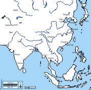 Blank Asia River Map