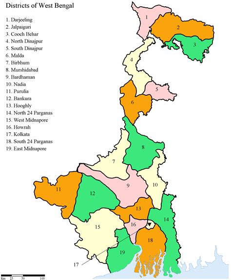 Districts Map of West Bengal - Mapsof.Net