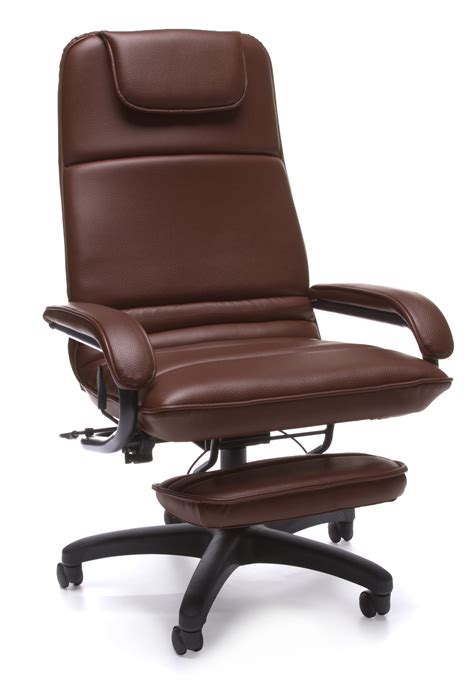 OFM Model 680 Ergonomic High-Back Executive Reclining Office Chair with Footrest, Anti-Microbial ...
