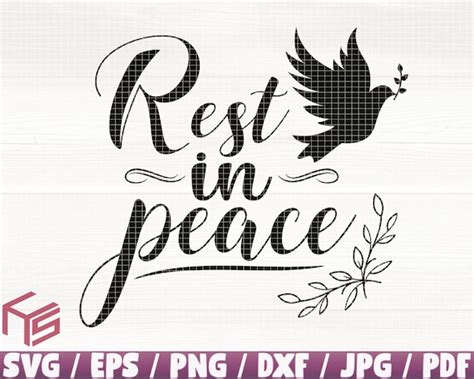 Rest in Peace Svg/eps/png/dxf/jpg/pdf Rip Svgpeace Dove - Etsy