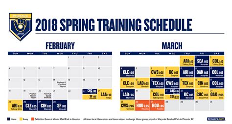 BREWERS ANNOUNCE 2018 SPRING TRAINING SCHEDULE – Cait Covers the Bases