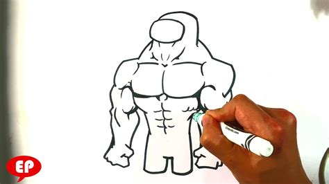 How to Draw Among Us - Muscular Crewmate Step by Step - YouTube