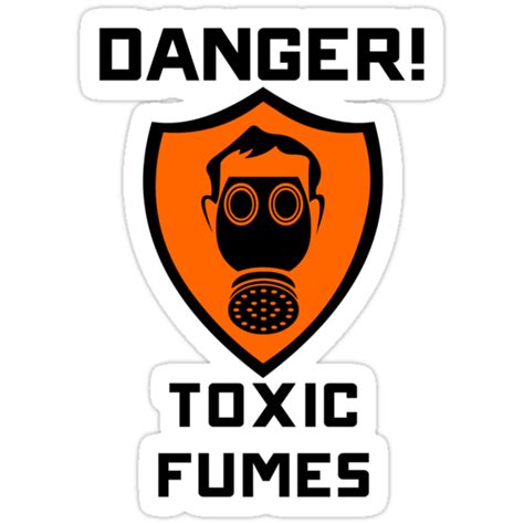 "Warning - Danger Toxic Fumes" Stickers by togin | Redbubble