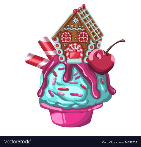 Gingerbread house christmas cookies and candy Vector Image