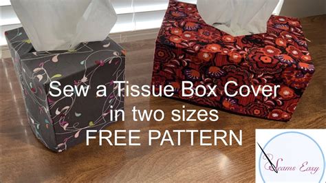 Sew a Tissue Box Cover in Two Sizes! FREE PATTERN! - YouTube