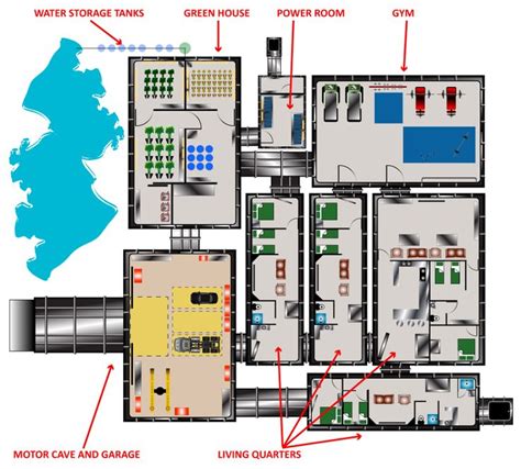 Luxury fallout bunker illustration. | Underground bunker, Underground shelter, Doomsday bunker