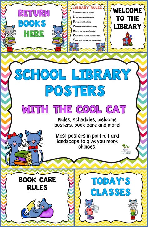 School Library Posters - Soft Brights - Decor | School library posters ...