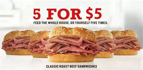 Arbys Classic Roast Beef Sandwiches Deals