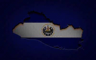 Download wallpapers El Salvador map, 4k, North American countries, Salvadoran flag, blue carbon ...