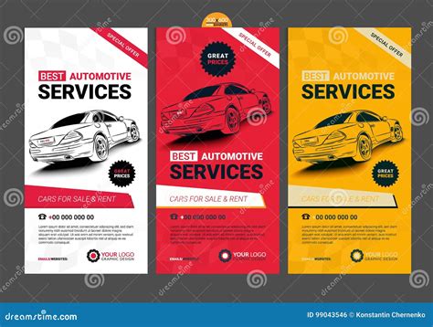 A Set of Web Automotive Services Banners Collection Layouts. Stock Vector - Illustration of ...