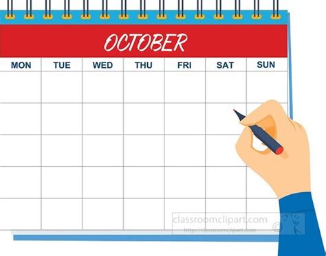 October Calendar Clip Art