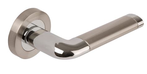 Argo Lever Door Handle on Round Concealed Rose Satin Nickel Polished Chrome 3670 - Direct Door ...