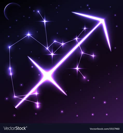 Space symbol of sagittarius of zodiac and Vector Image