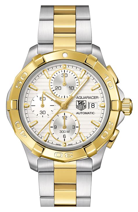 Tag Heuer Aquaracer 2-tone Automatic Chronograph Watch in Gold for Men ...