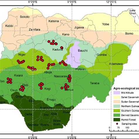 Map of Nigeria showing the ecological zones | Download Scientific Diagram