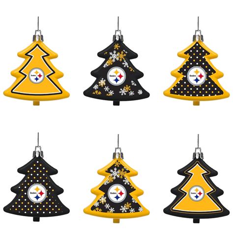 Pittsburgh Steelers Six-Pack Shatterproof Tree Ornament Set