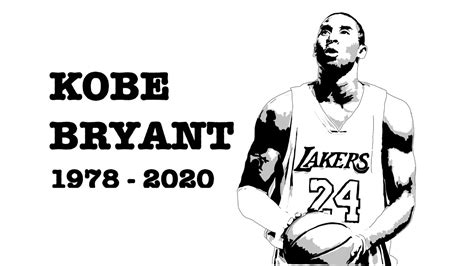 black and white kobe bryant drawing - lineartillustrationvector