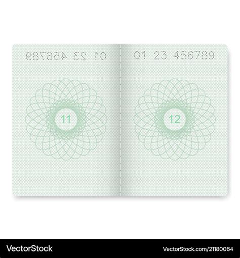 Passport blank pages Royalty Free Vector Image