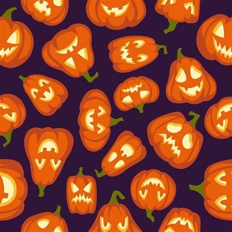 Pumpkin pattern. Seamless halloween background. Pumpkins characters wi By YummyBuum | TheHungryJPEG