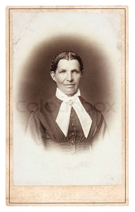 old portrait of senior woman in vintagee dress | Stock image | Colourbox