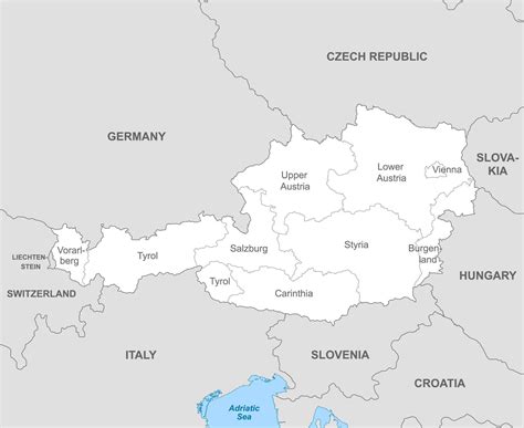 Political map of Austria with borders with borders of regions 21846934 ...