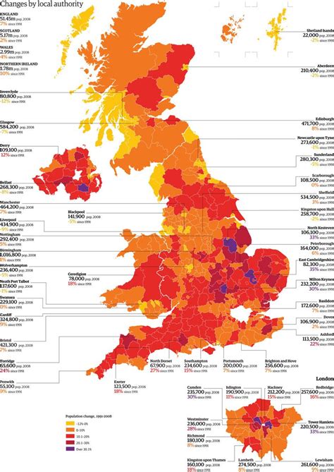 Randeep Ramesh explains: What's happened to the UK's population? | Map of britain, Map, Data map