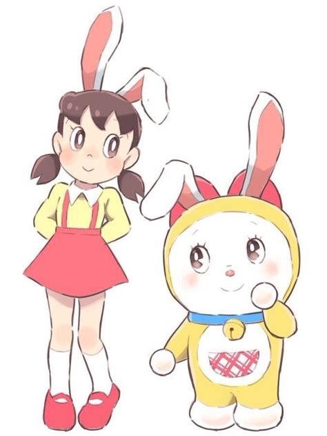 shizuka and dorami are rabbits | ドラえもん 可愛い イラスト, ドラえもん かわいい, ドラえもん イラスト