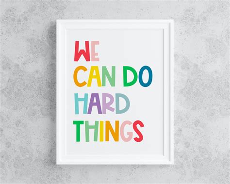 Kids Printable Art: WE CAN DO Hard Things Kids Wall Art - Etsy