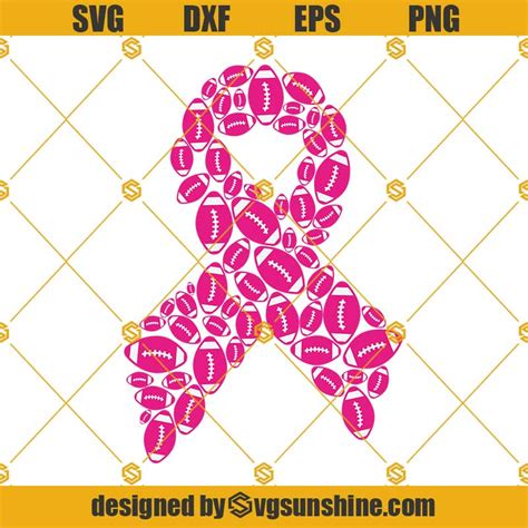 Football Cancer Ribbon Svg