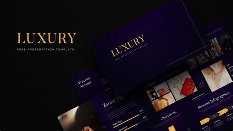 Free Luxury PowerPoint Template | Dark Background Theme