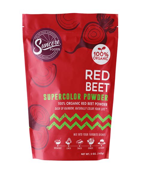 Suncore Foods Organic, Gluten-Free Red Beet Powder, 5oz, Pink-Red Food ...