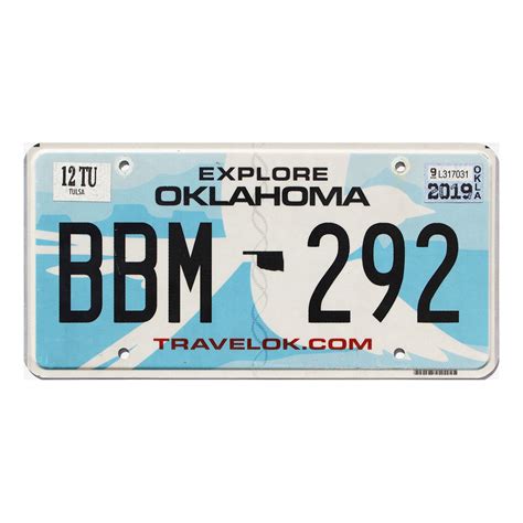 2019 Oklahoma Explore #BBM-292 | Authentic OK License Plates