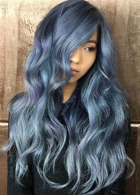 50 Magically Blue Denim Hair Colors You Will Love | Cores de cabelo ...