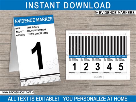 Evidence Markers Printable - Printable Word Searches