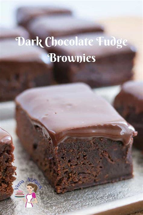 Dark Chocolate Fudge Brownies - Veena Azmanov