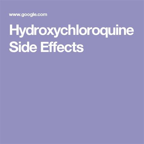 Hydroxychloroquine Side Effects: Common, Severe, Long Term - Drugs.com | Side effects, Siding ...